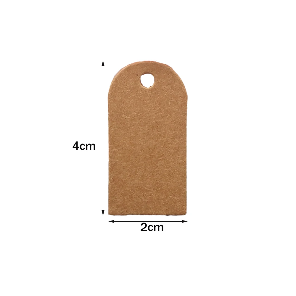 100pcs 2x4cm White Paper Blank Gift Bags Tags Price Label for Jewelry Display Selling Birthday Gift Small Businesses Packaging