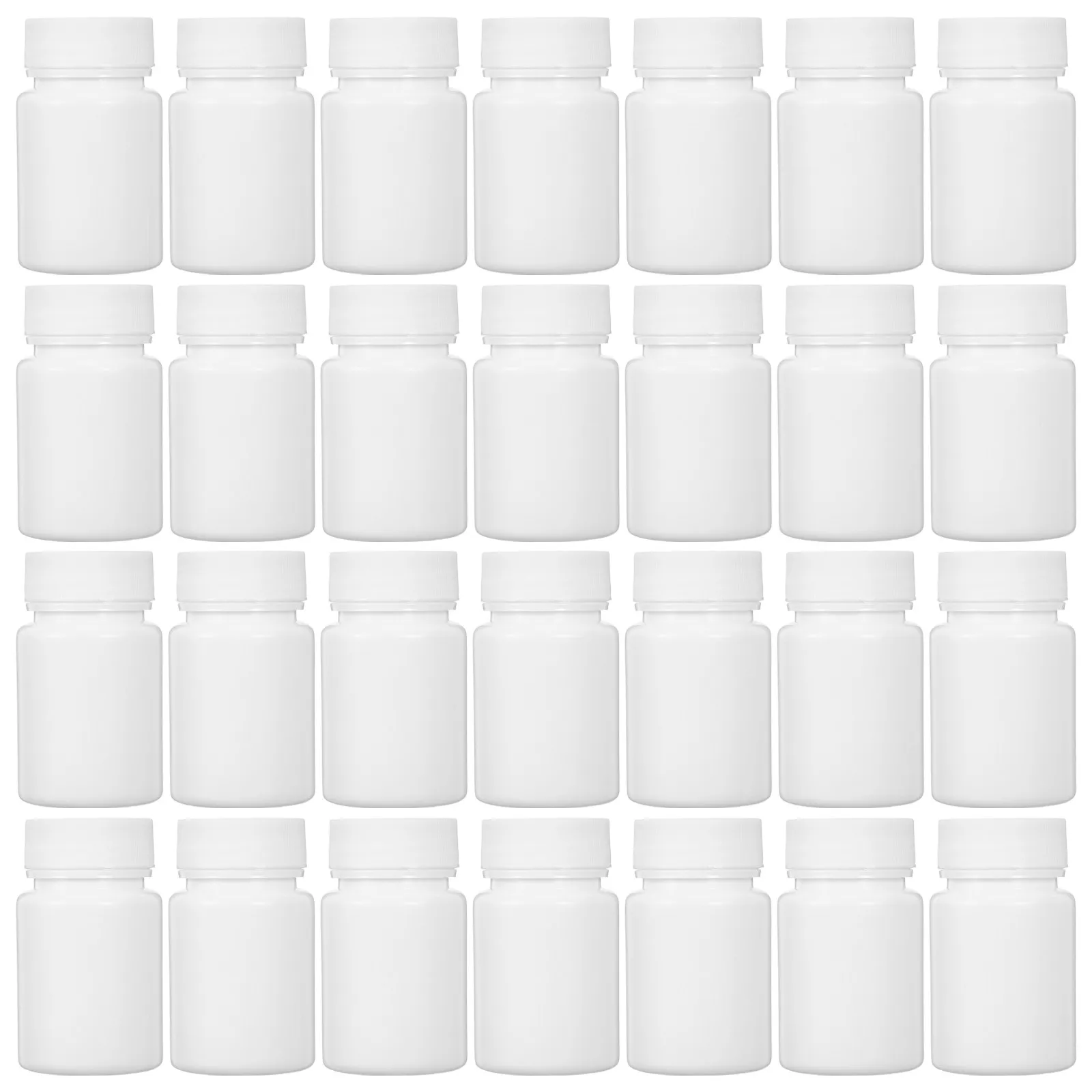 100Pcs Small Plastic Pill Bottles 30Ml White Airtight Leakproof Portable Tablet Container for Supplements Vitamins Medication