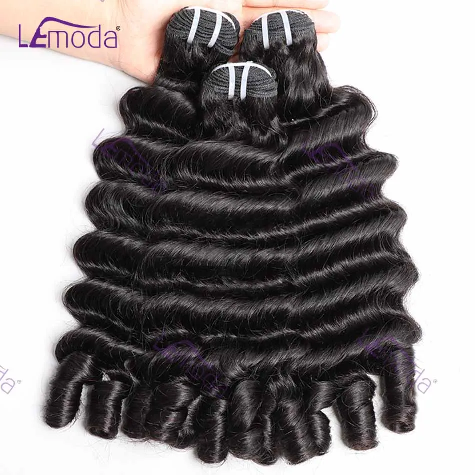 Lemoda Burmese Loose Deep Wave Curly 15A Virgin Human Hair Bundles Spriral Curly Ends Unprocessed Raw Human Hair Extensions