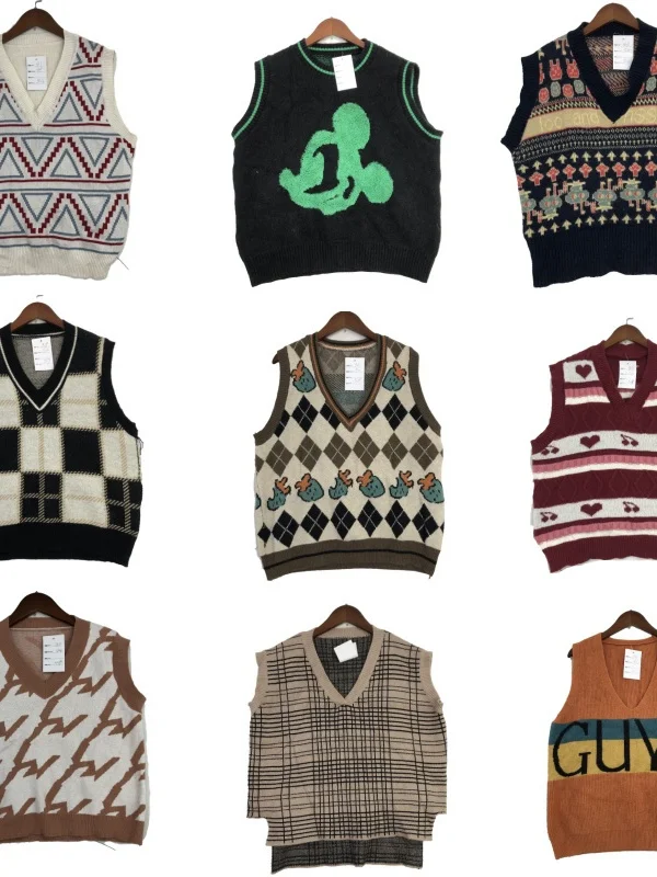 

Vintage Woolen Vest ex Soft Cute Forest System Autumn Winter Faionable All-Match Men's Women's Retro Sle Warmth Clothing
