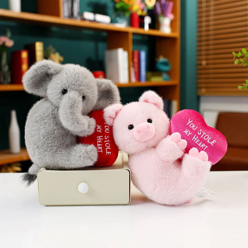 

26 см мультфильм аниме Kawaii сердце позвоночник свинья слон детские игрушки милые куклы игрушки высокого качества детские рождественские подарки