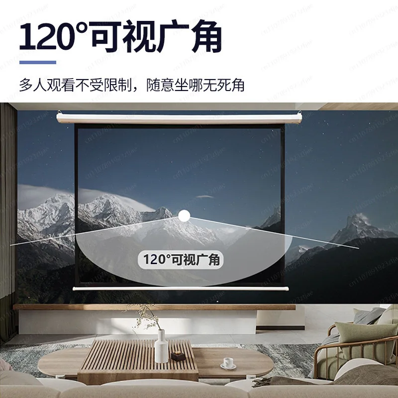 4K Resolution 16:9 Format Portable Matte  Electric Motorized 60 Inch Projector Screen for Home Theater  White Fabric