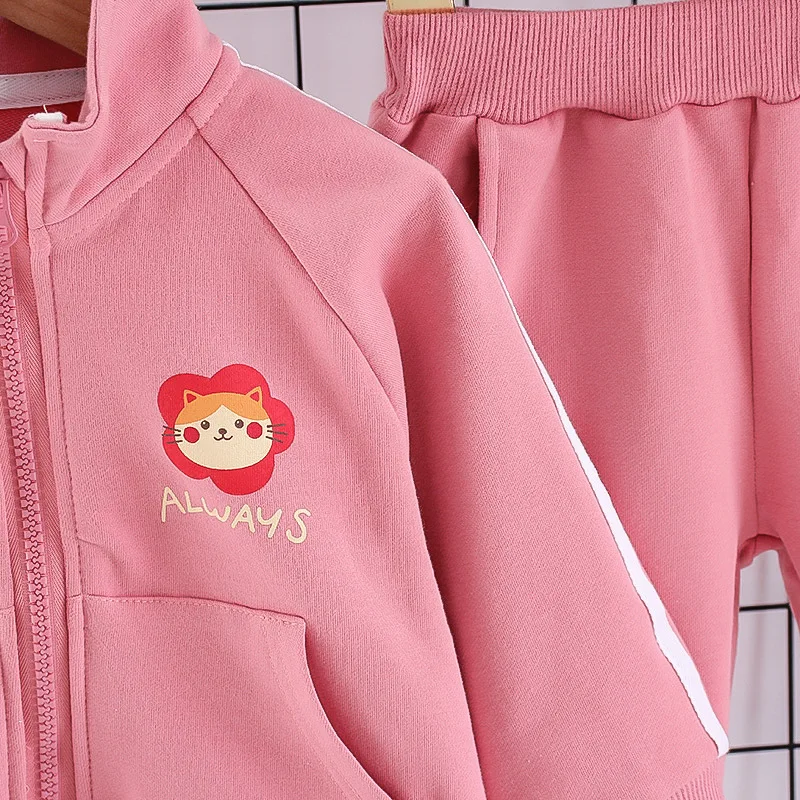 2024 Autumn Winter Baby Girls Clothes Set Infant Sports Baseball Uniform Cardigan Jackets Top+Pants 2pcs Suit Children Tracksuit