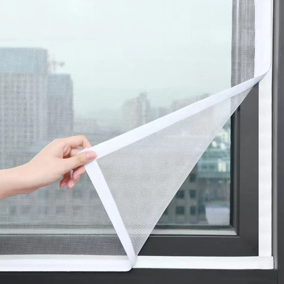 Self-adhesive and reusable mosquito nets for windows, anti-mosquito window screens, tulle, customizable in summer, DIY, washable