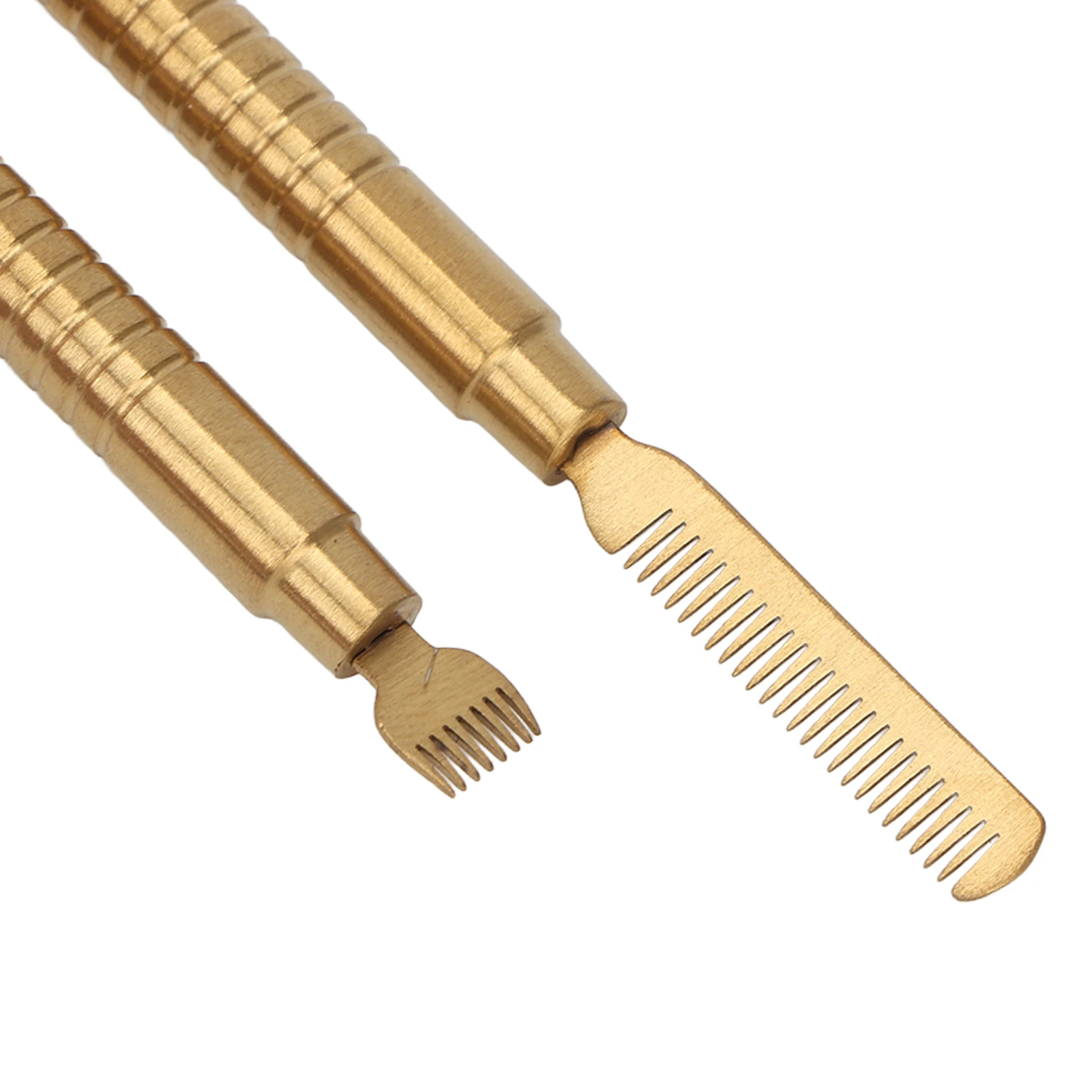 2pcs Eyelash Lift Separator Tools Double Headed Stainless Steel Lash Separation Rod with Comb Gold