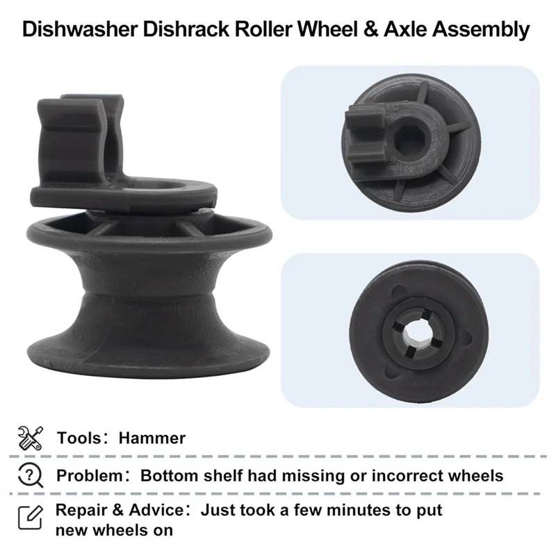ABNM 12er-Pack 4581DD3002A obere Geschirrkorb-Rollenräder für Geschirrspüler-Teile, Zubehör für Geschirrspüler, Ldf6920st, Ldf6920bb