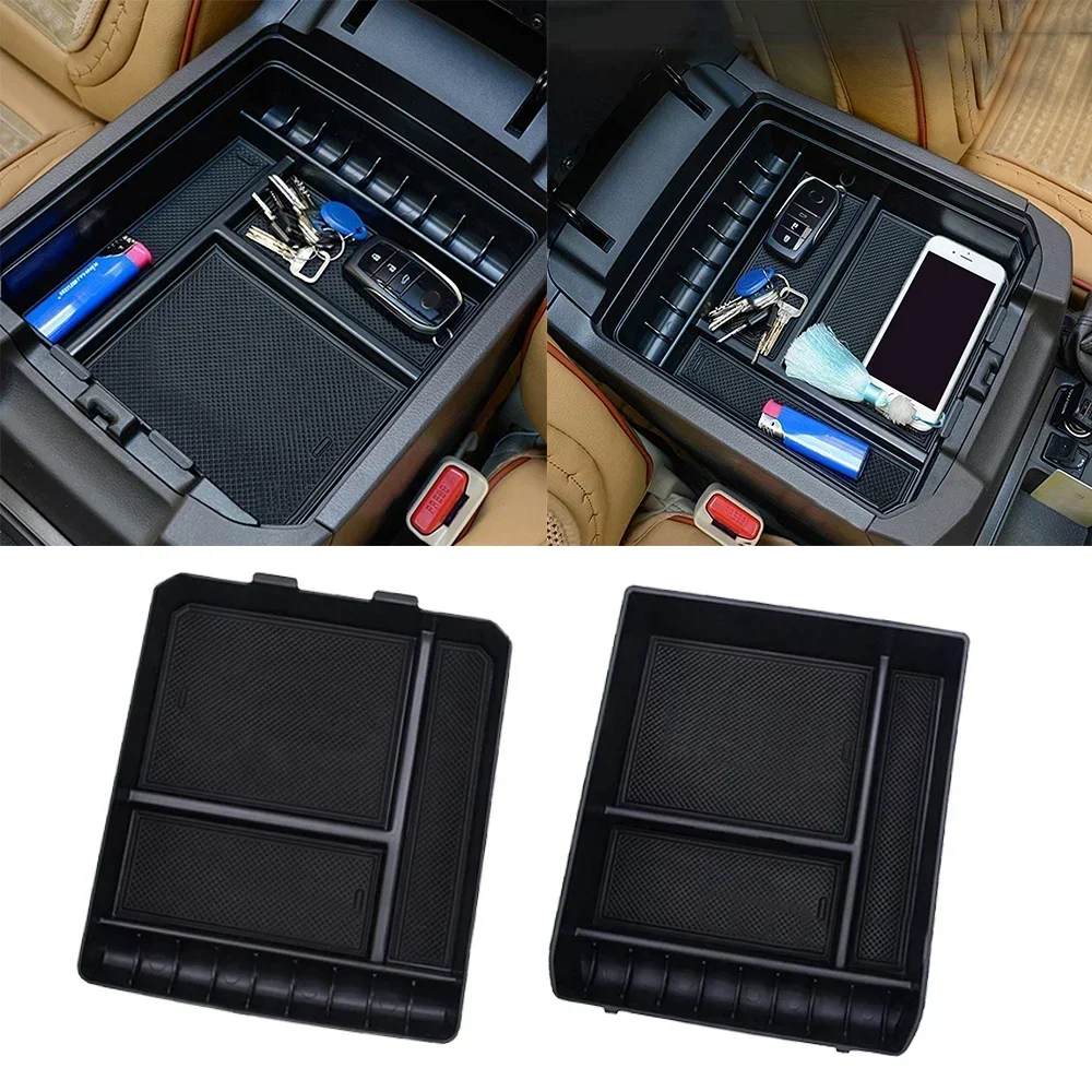 Car Central Console Armrest Storage Organizer Box For Toyota 120 FJ120 Interior Armrest Flocking Containers