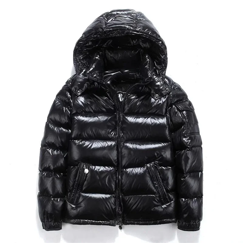 Men Down Jackets Winter Hooded Short Jackets Women Thickened Warm-Keeping Cold-Proof Long Sleeve Cardigan Jacket