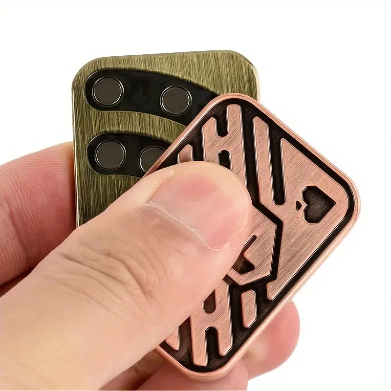 EDC Push Slider Metal Fidget Anti Stress Toys Adults Finger Spinner Poker Relieve Anxiety Toy Portable Pop Magnetic Slider Games