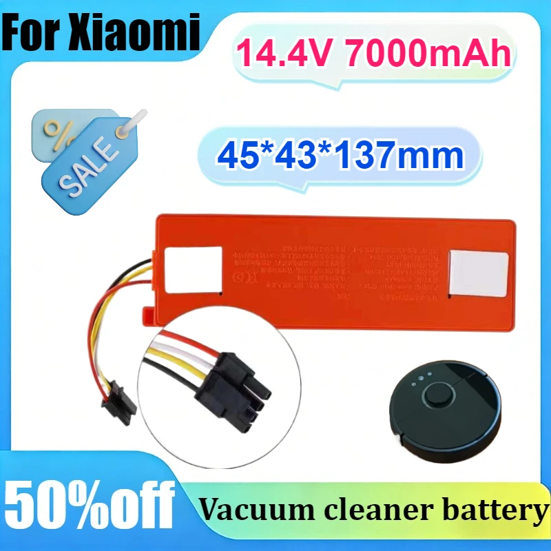 

14.4V 7000mAh For Xiaomi S50 S51 S52 S55 S60 S65 S50 S51 S5 MAX S6 for Roborock Vacuum Cleaner Li-ion Replacement Battery