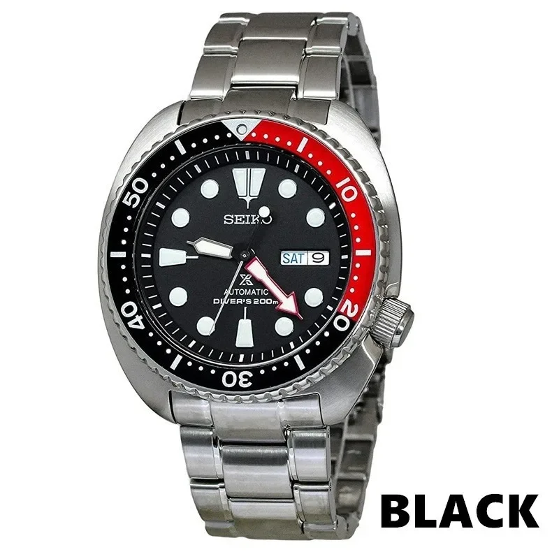 Seiko Herren PADI SRPE99 Water Ghost automatische mechanische Uhr Taucheruhr Silberarmband blau rote Lünette Armbanduhr