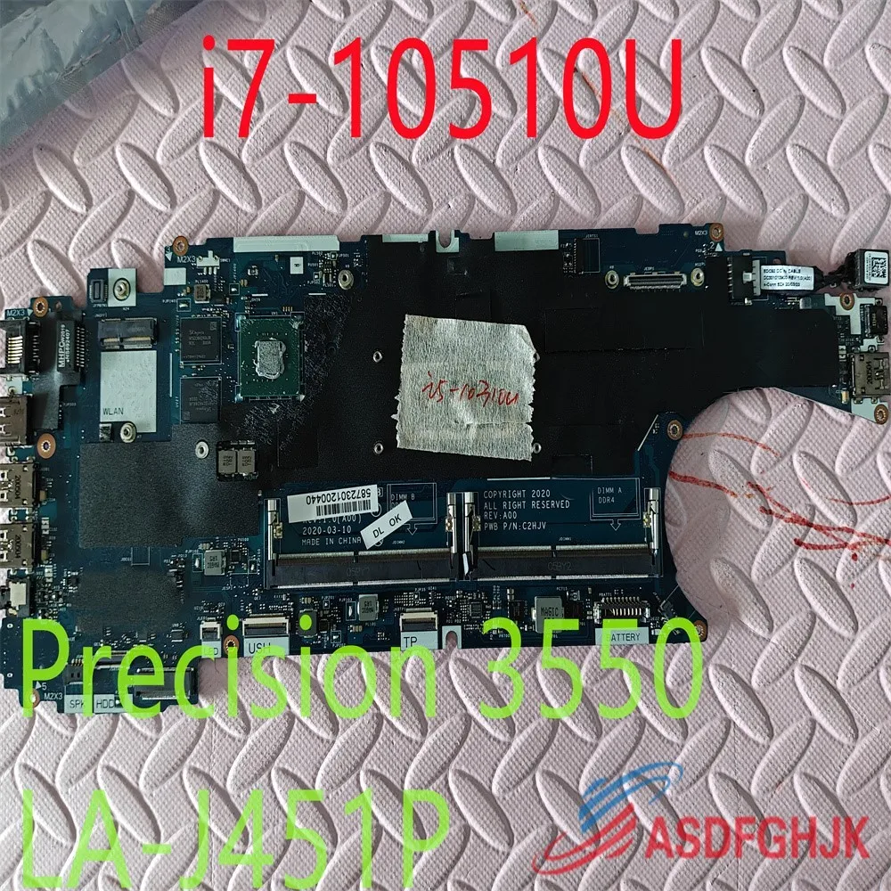 LA-J451P For DELL Precision 3550 Notebook Mainboard CN-0JNF4J SRGKW i7-10510U RTX5000 N19M-Q1-A1 Laptop Motherboard Full Tested