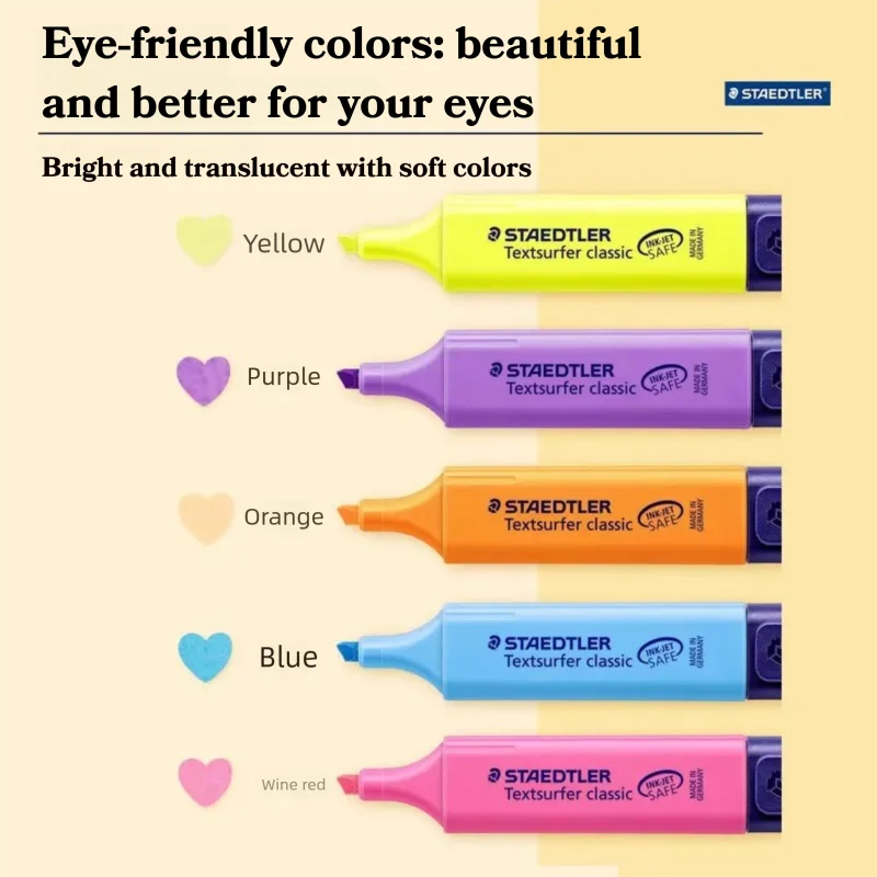 STAEDTLER 364 Highlighter Pen 1-5mm Oblique Head Marker Pen Poster Pen Fluorescent Textliner Marker Pen School Art Supplies