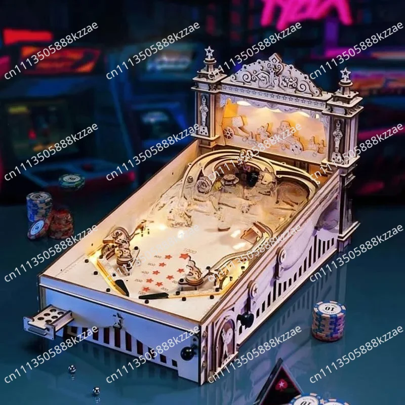 DIY Assemble Toys EG01 3D Pinball Machine Model Kits Wooden Puzzles for Adults