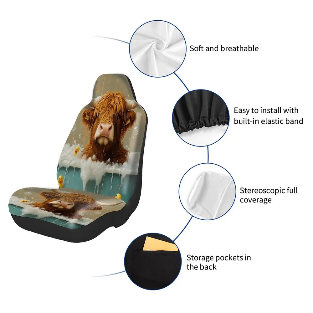 Stylish Car Seat Covers Complete Set, Designed To Fit Most Vehicles. Made From High-Quality Polyester, These Covers Enhance Comf
