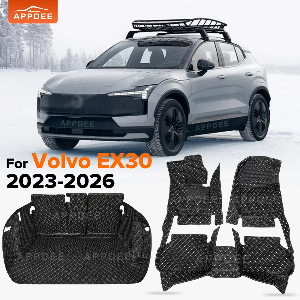 

Автомобильные коврики APPDEE для Volvo EX30 2023 2024 2025 2026, 5-местные автомобильные коврики в багажник, подкладки для ног, аксессуары для интерьера