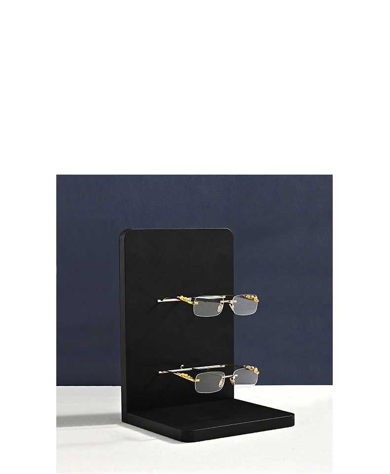 Oirlv Premium Schwarze Brillengestelle Brillen-Präsentationsständer Brillen-Aufbewahrungsregal für Brillen-Spezialläden 3-stufiges Brillenregal – Detail 12