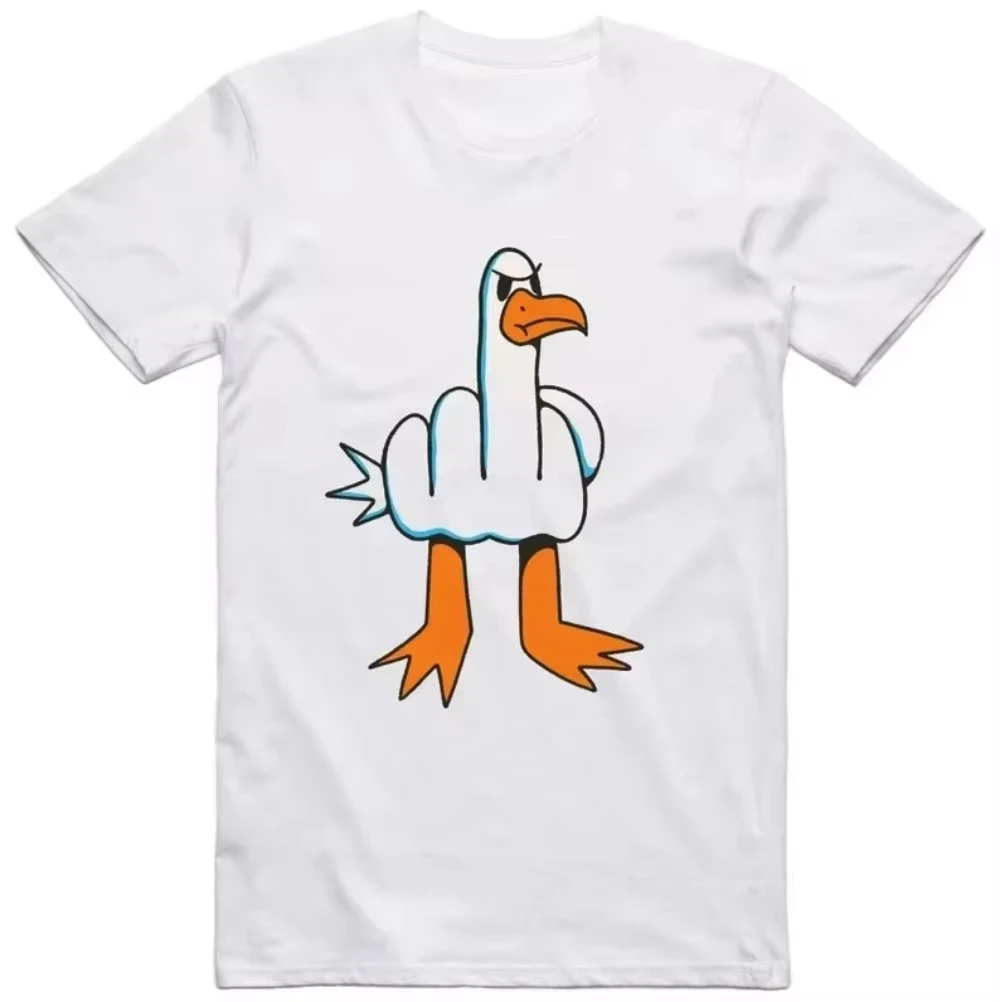 2026 Rude Seagull Design Funny Graphic Tshirt Loose Fit Casual Tee Daily Streetwear Breathable Tops for M