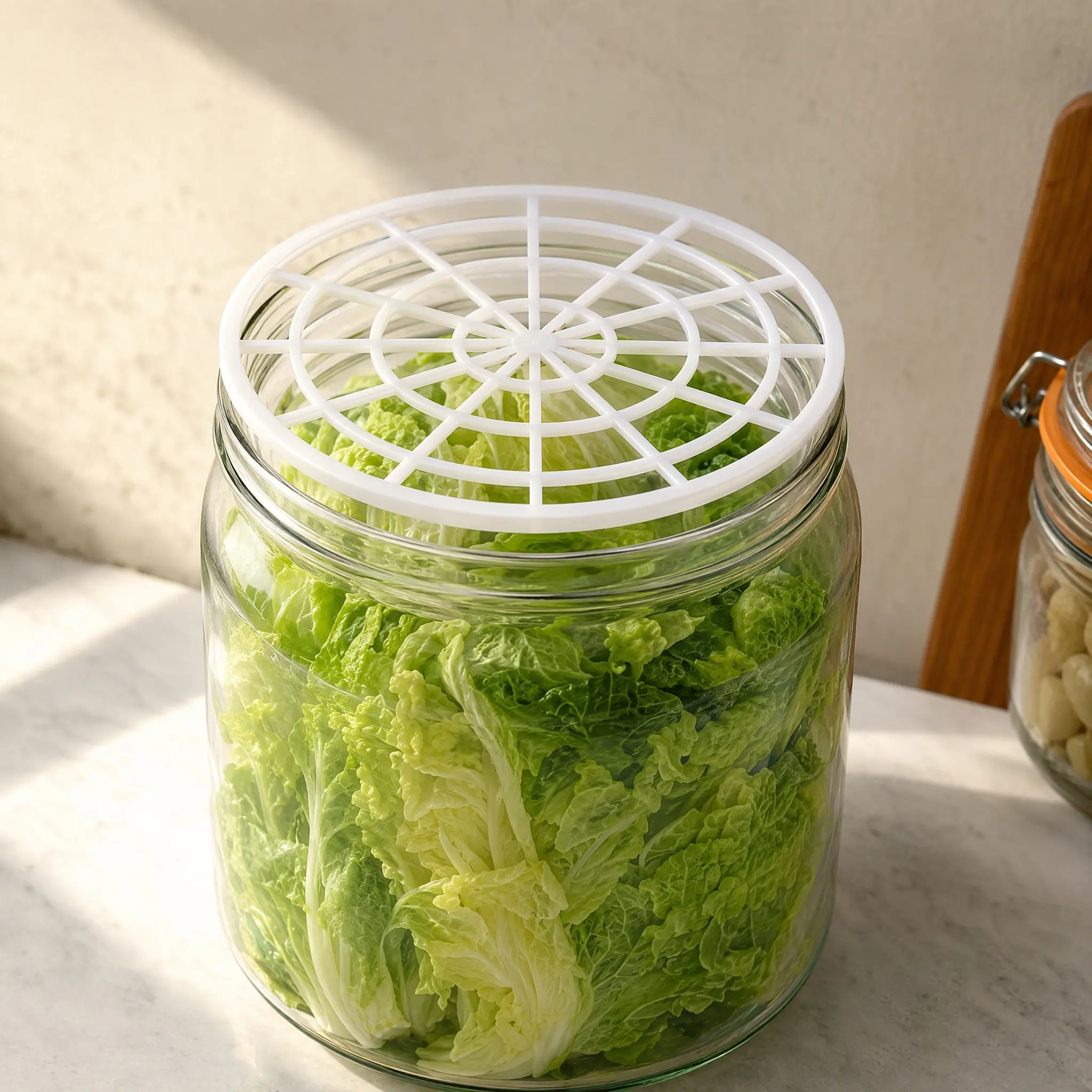15Pcs Fermenting Mesh Presser for Pickling Jars Vegetable Fixer Plastic Fermentation Tool Portable Jar Press Plate Sauerkraut