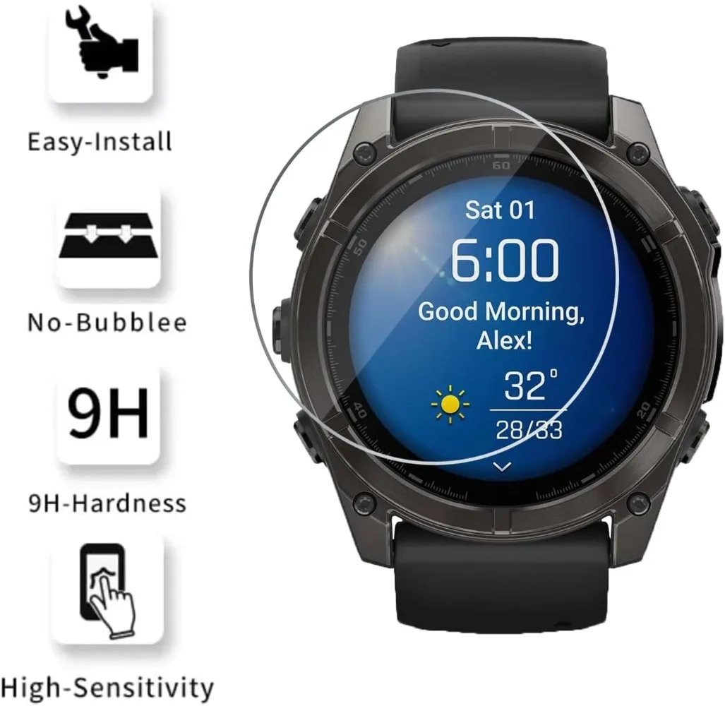 1-5pcs protetor de tela de vidro temperado para Garmin Fenix8 7 6 6S 6X 5S/Vivoactive 3/Forerunner 165 945 955 965 225 255 265S Filme