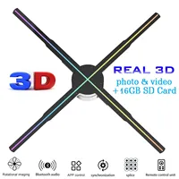 56cm Naked Eye 3D HD Fan Holographic Projector 678 LED Remote Advertising Display Support Picture Video Gif logo WIFI Connection