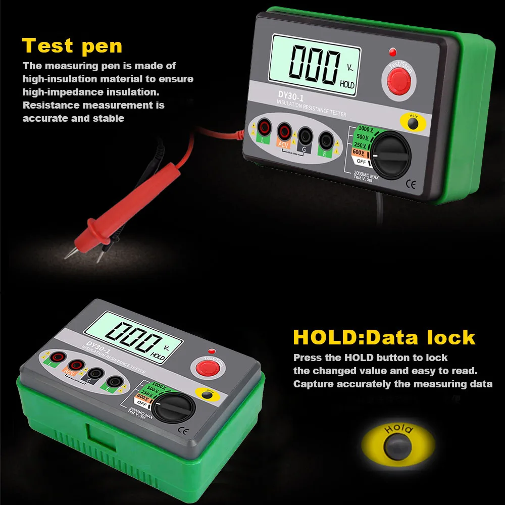 DY30-1 Digital Insulation Resistance Tester Meter 2000