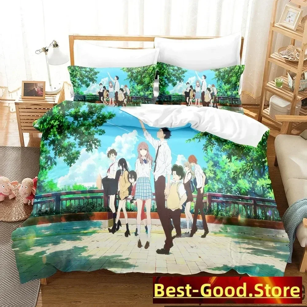 

3D Print Anime A Silent Voice Bedding Set Boys Girls Twin Queen King Size Duvet Cover Pillowcase Bed boys Adult