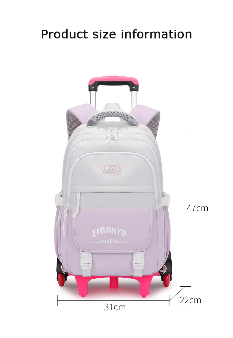 With Roller School Wheeled Satchel School Bag Rolling Backpack bags for teenager boys girls on wheels Kids School Trolley Bag