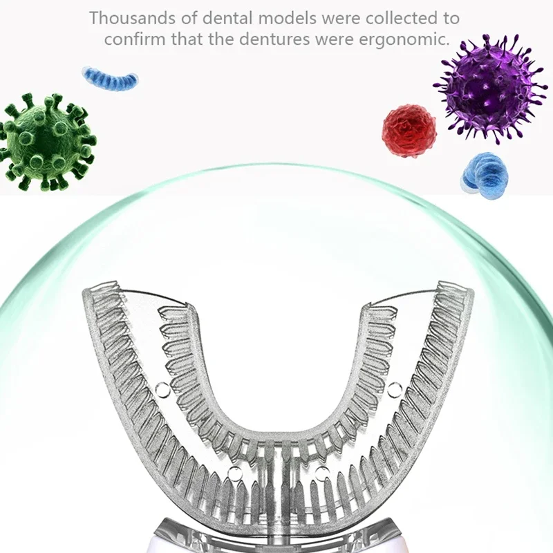 음파 충격 회전 깨끗한 전동 칫솔 - 방수, 고속 충전, 스마트 타이머 - 휴대용 및 조용함