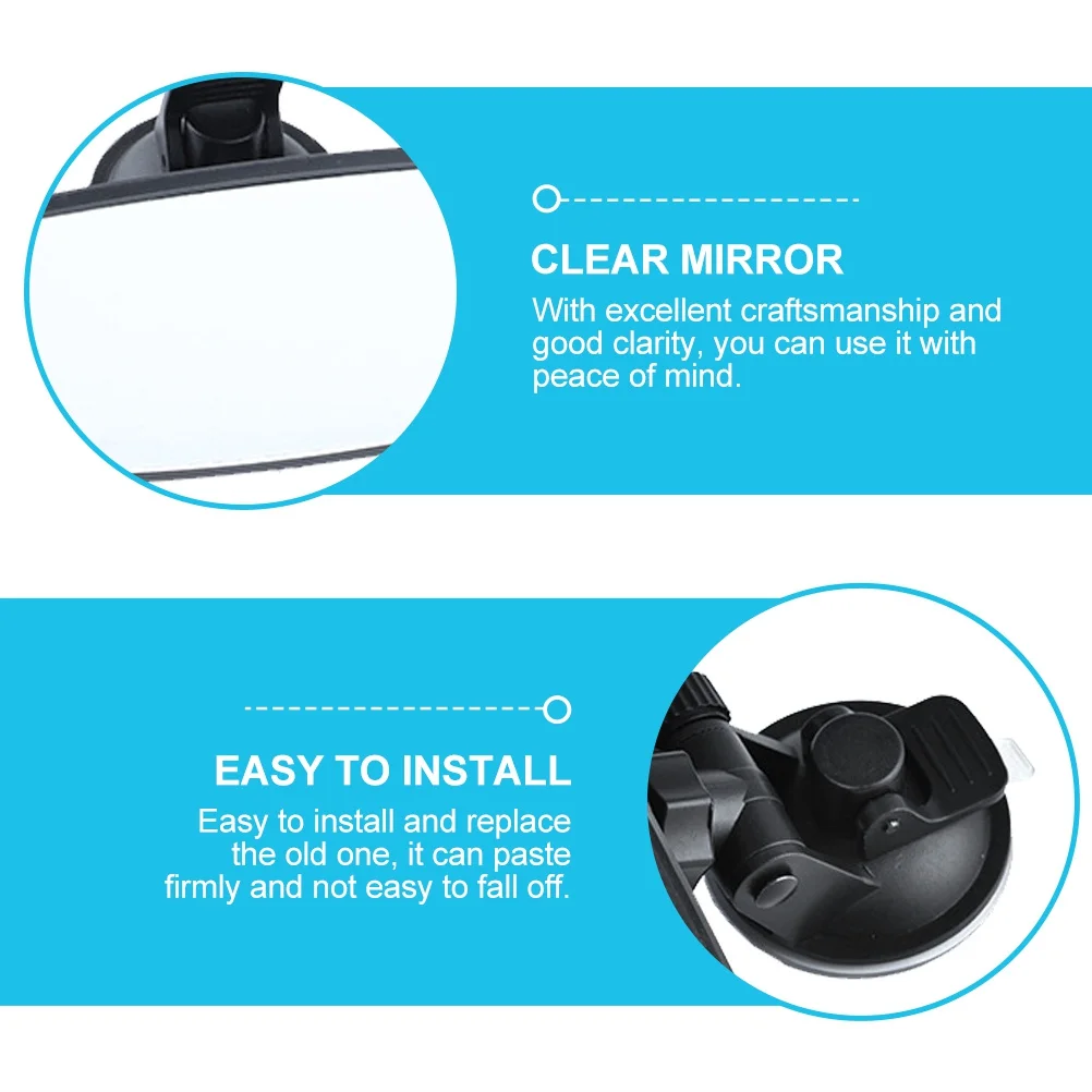 مرآة الرؤية الخلفية رؤية مجالية كبيرة مقاومة للصدمات، تصميم خفيف الوزن، سهل التركيب، مرآة الرؤية الخلفية الداخلية للسيارة العالمية #4