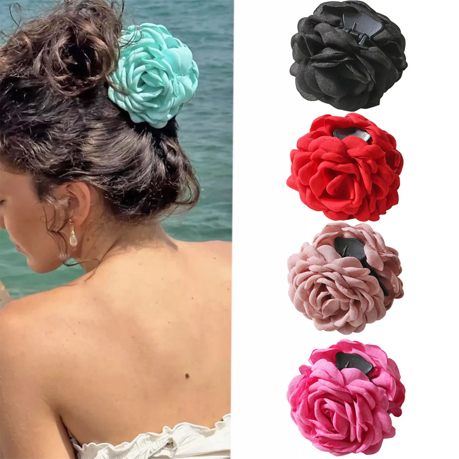 HipGirl Cute Hair Clips Hair Flower for Women,Hawaiian Hair Barrettes for Women,Hair Accessories. Wedding Party Supplies