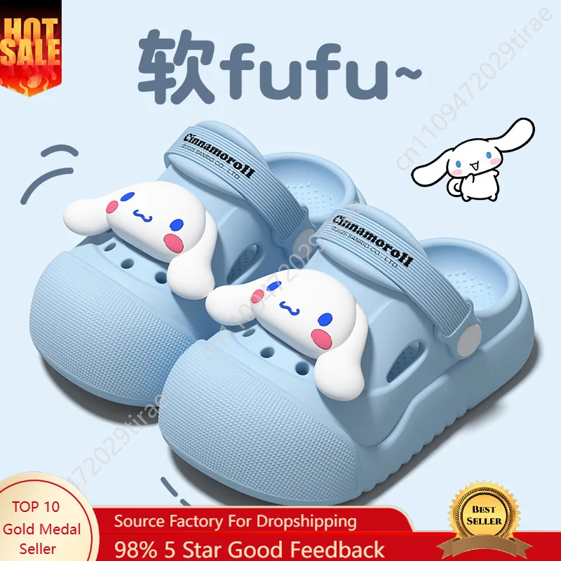 Sanrio Slippers Home Slippers Hello Kitty Kuromi My Melody Cinnamoroll Pompompurin Men Women Beach Pool Sandals Summer Slipper