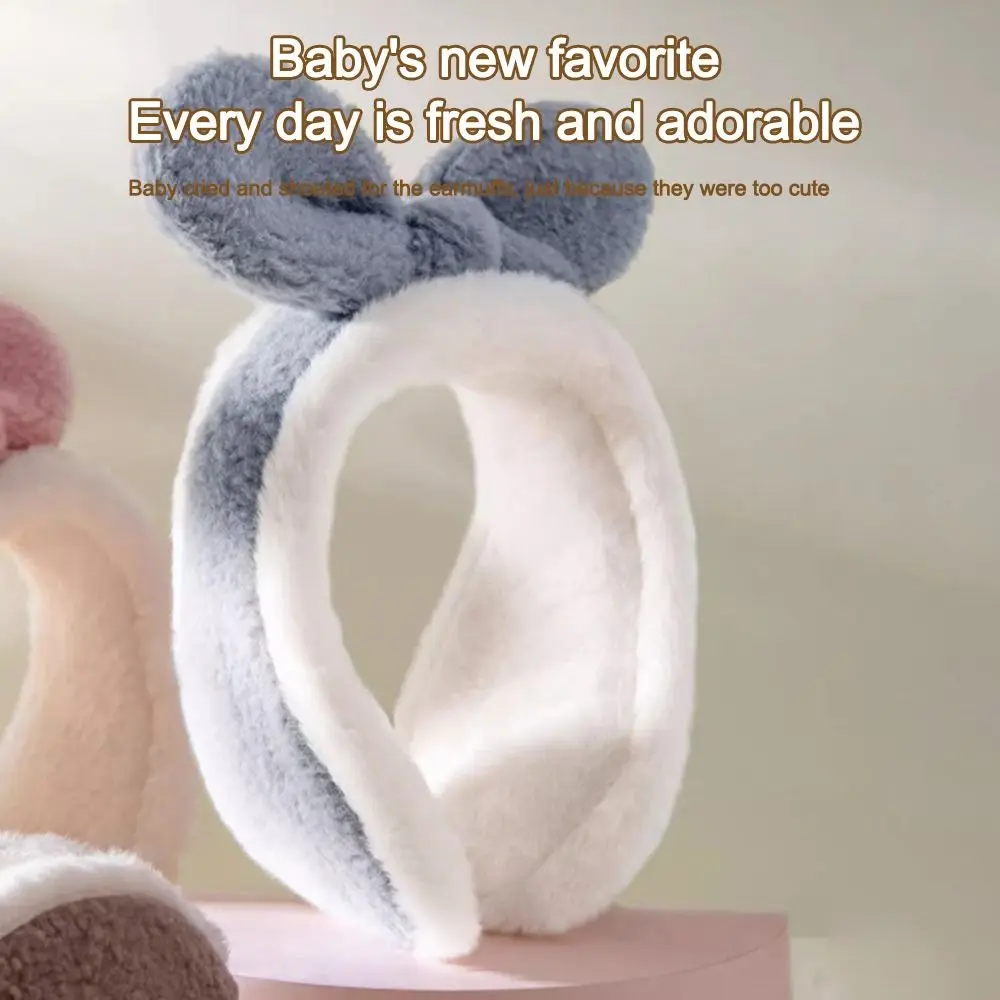 Cute Bowknot Ear Warmer Rabbit Ears Cold Protection Children Earflap Soft Windproof Earmuffs