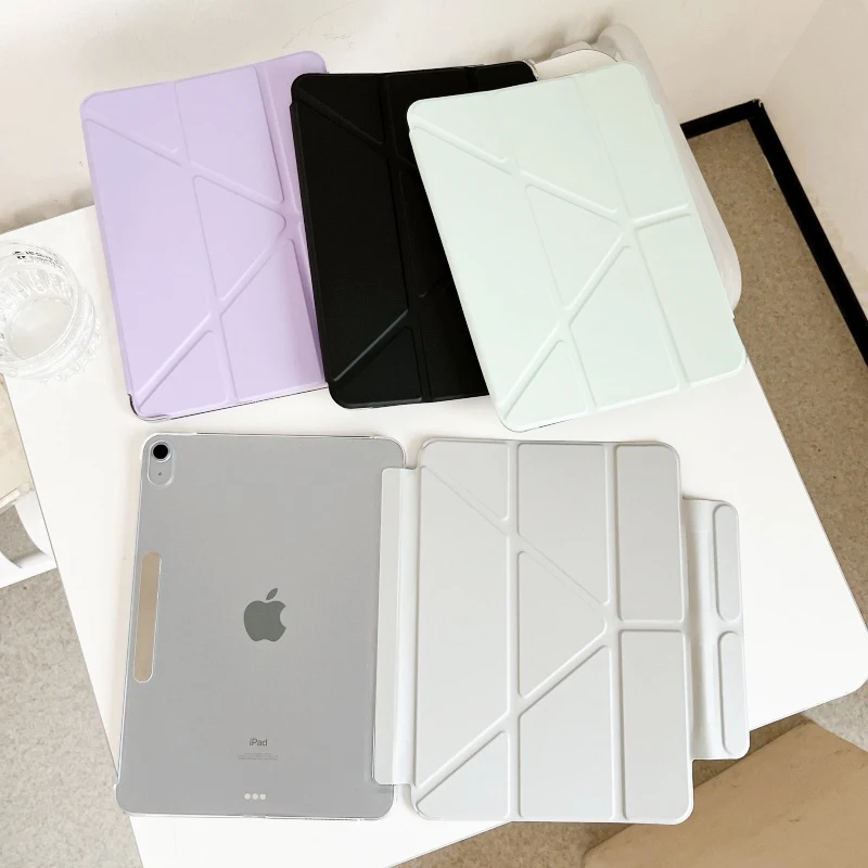 حافظة لجهاز iPad Air Pro 4 5 6 7 8 9 10th 11th Generation 2024 2025 10.9 10.2 11 بوصة حافظة شفافة غطاء لوحي