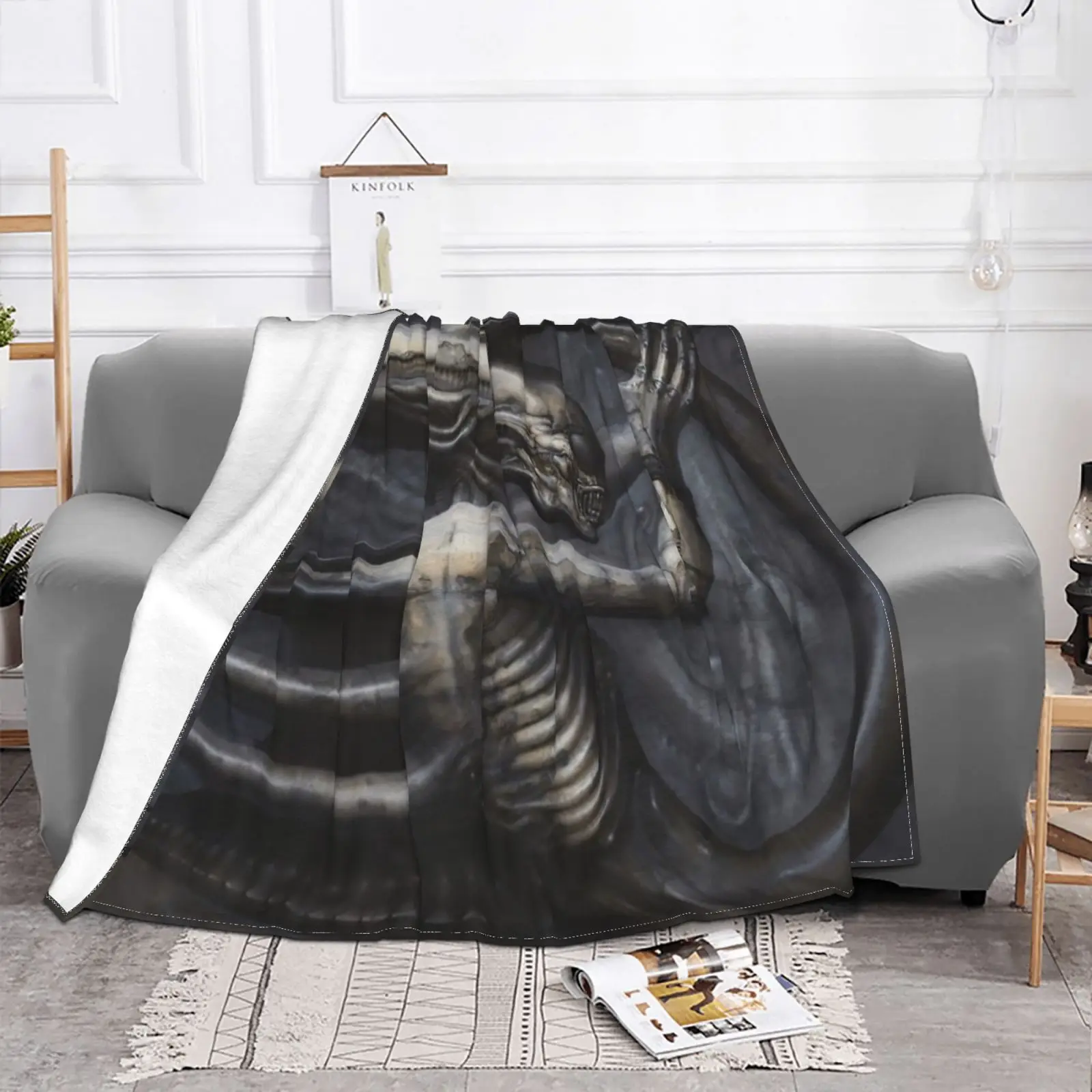 Hr Giger-Necron Iv Fashion Soft Warm Flannel Blanket Hr Giger H R Giger Sci Fi Horror Alien Movie