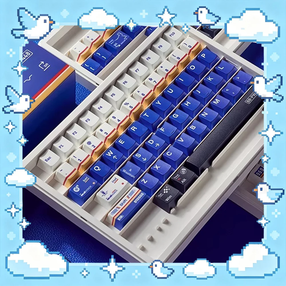 KEYMOJI 959 Lefumen Racing PC Keycaps Painting Factory Thermal Sublimation Magnetic Shaft Keyboard Keycaps PC Accessories Gifts