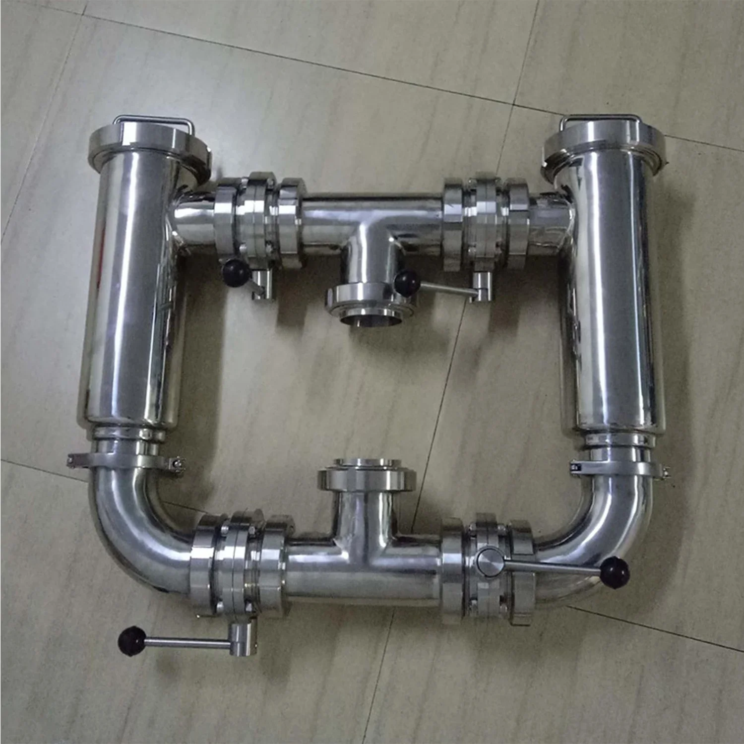 Hygienic Food grade stainless steel duplex basket strainer sanitary duplex filter