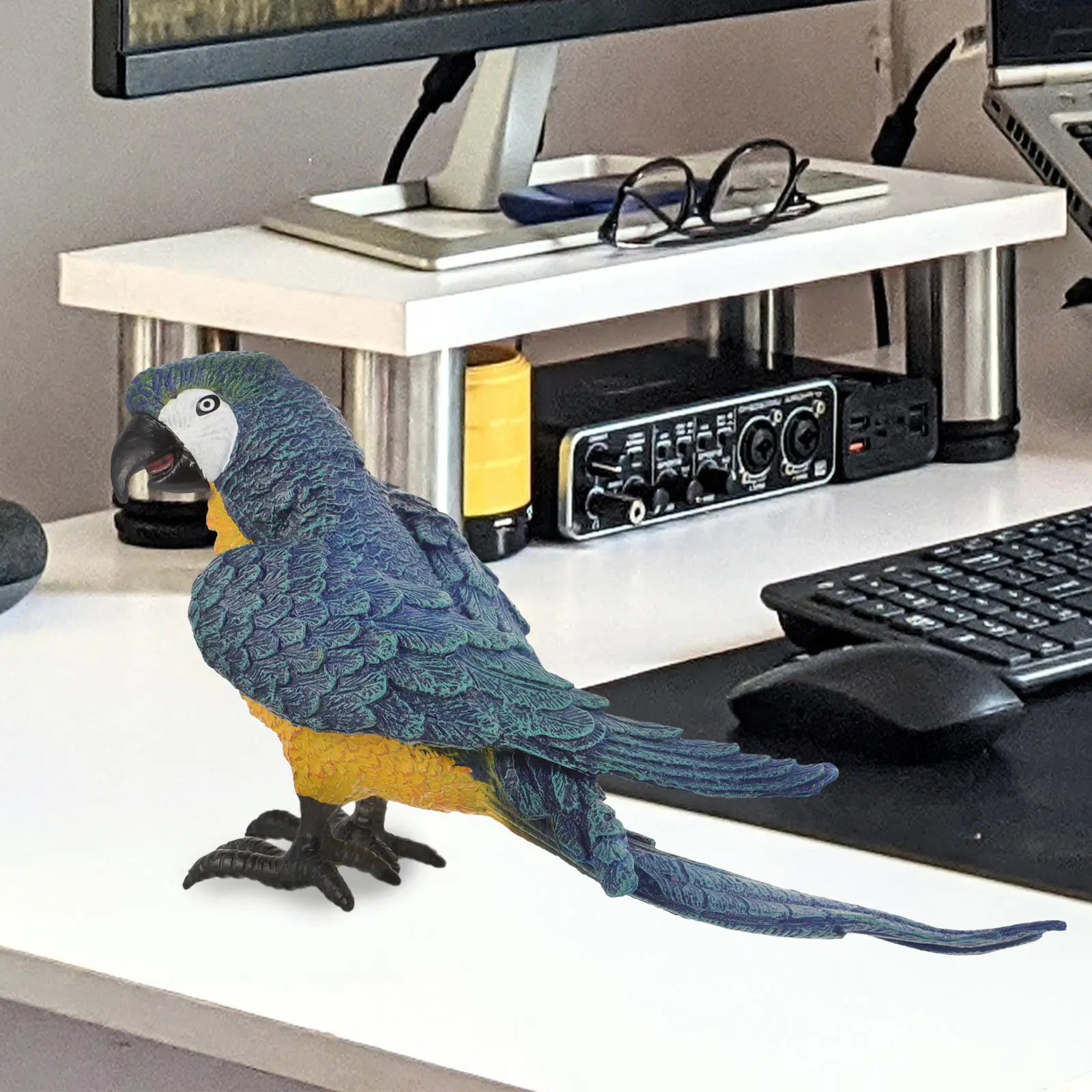 

Mini Artificial Parrot Simulation Decoration Outdoor Garden Yard Balcony Lifelike Parrot Statue Ornament Birds Decoration