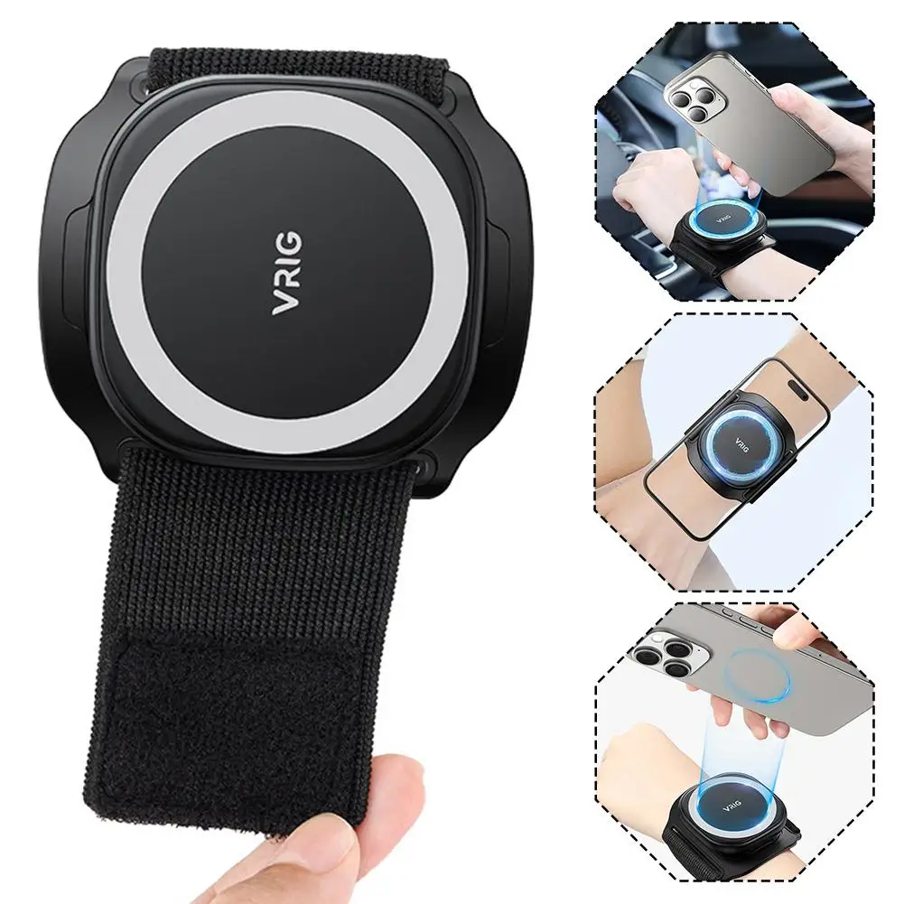 Wrist Strap Magnetic Phone Holder Universal Suitable For Navigation And Sports Easy To Disassemble With Anti Loss Rope Y2p0