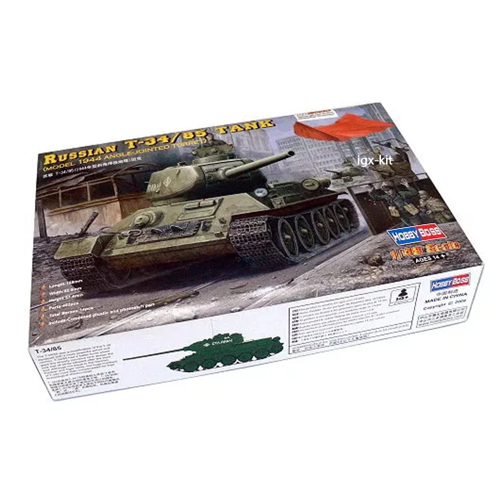 Hobbyboss 84809 1/48 Scale Russian T-34/85 T34 Medium Tank Hobby Craft Toy Plastic Assembly Model Kit