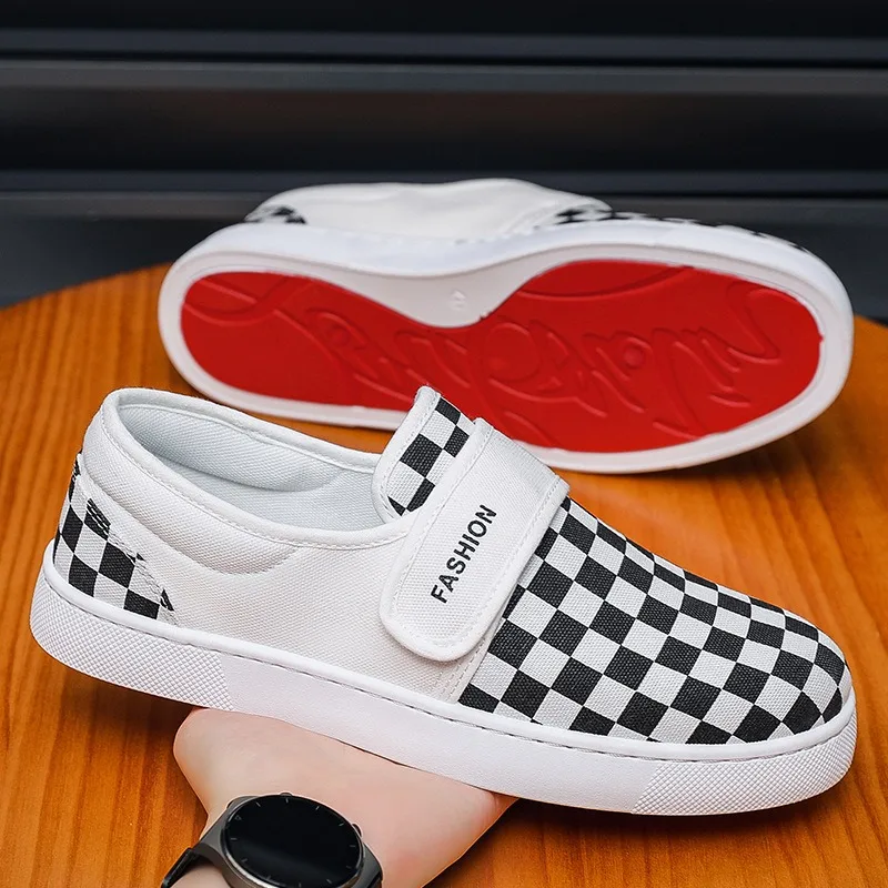 

Мужские парусиновые туфли в клетку, повседневная обувь из некожи, дизайнерские лоферы, мужская обувь zapatillas verano hombre