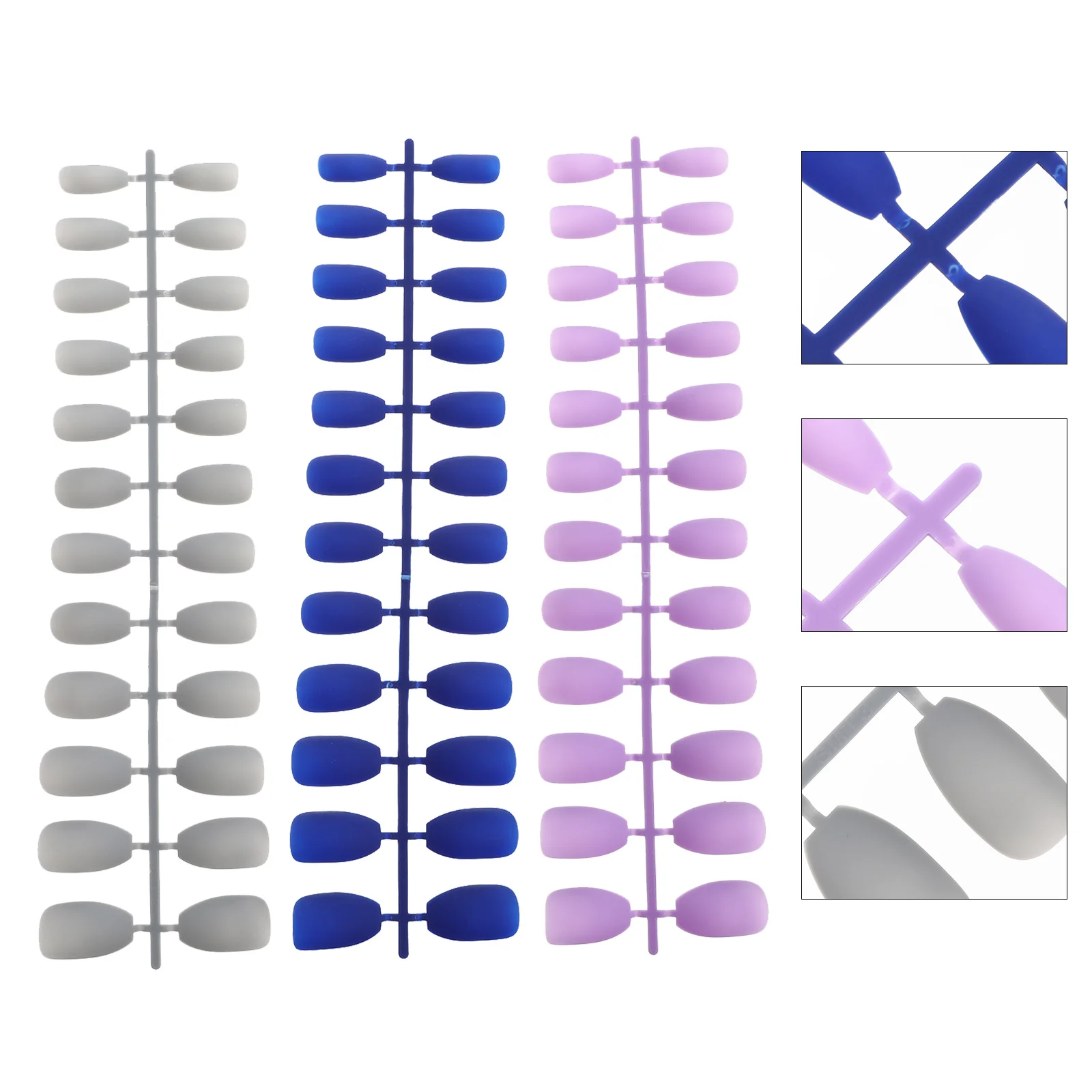 72 قطعة من أظافر التابوت غير اللامعة بغطاء كامل للأظافر المزيفة وملصقات مانيكير أنيقة لحفلات الزفاف وأطراف أظافر #4