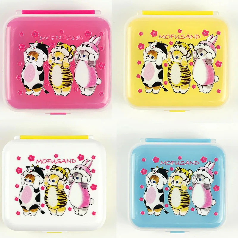 

Mofusand Shark Cat bento box lunch box group burger box containing lovely fruit snacks can be microwave PP