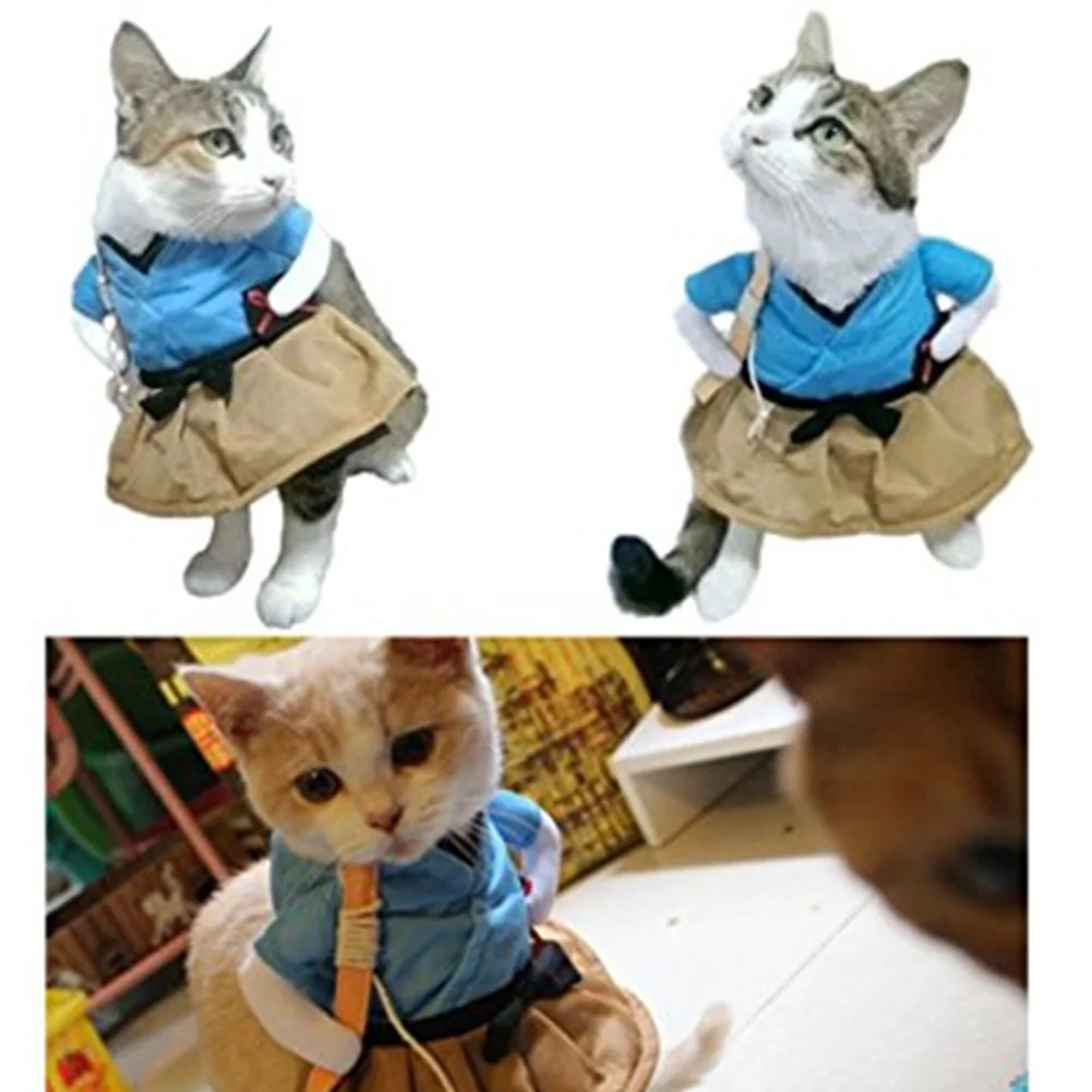 Halloween Clothes Samurai Funny Upright Costume Fancy Dress Up For Cats Dogs Cosplay Suit For Chihuahua Dog Accessories