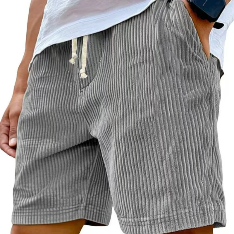 Summer Men Corduroy Shorts Casual Lightweight Loose fit Men's Beach Board Shorts Short Pants Trousers