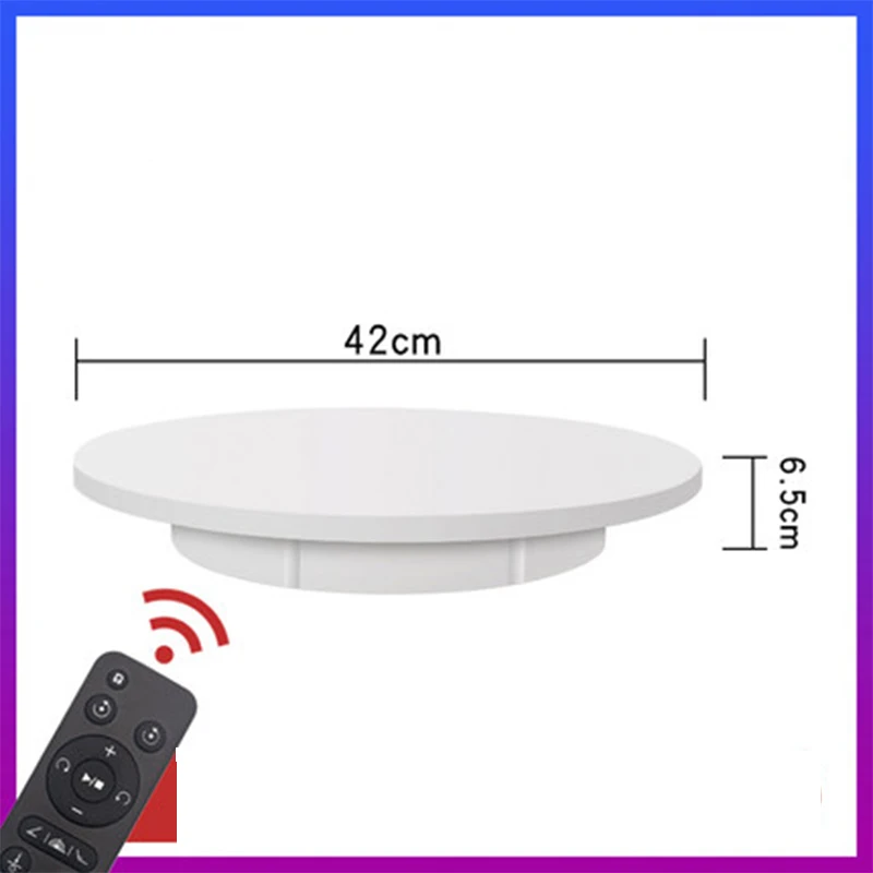 42CM Electric Turntable Display Stand with Remote Control 360°Rotating Round Display Stand for Studio Shooting Photo Base Stand