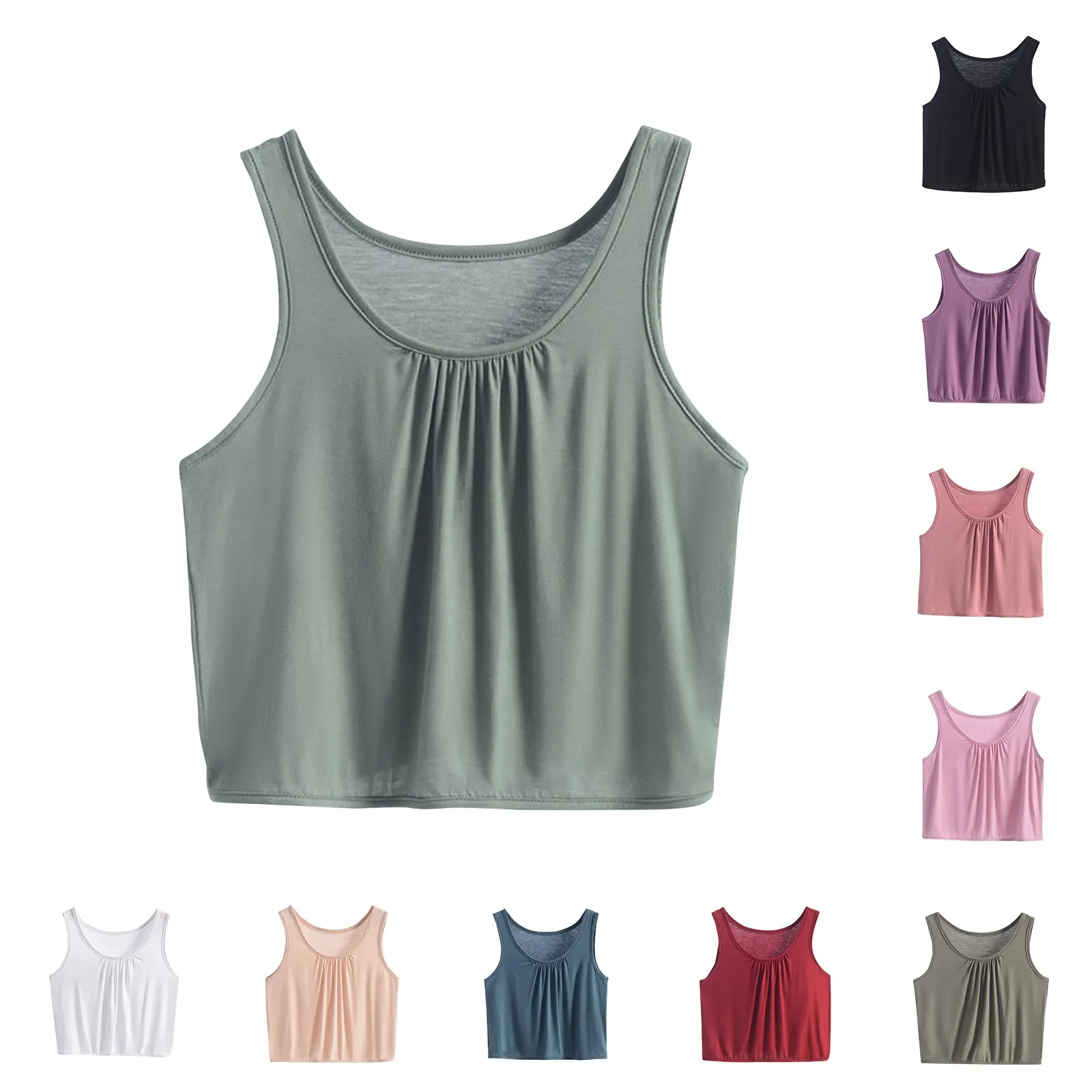 

Женский модный однотонный короткий жилет, базовый свободный дышащий топ для отдыха для тренажерного зала, йоги, фитнеса