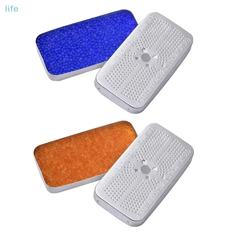 

Коробка для осушения силикагеля, автомобильная алюминиевая коробка, резервуар для осушителя, многоразовый влагостойкий осушитель, осушитель, бусины из силикагеля