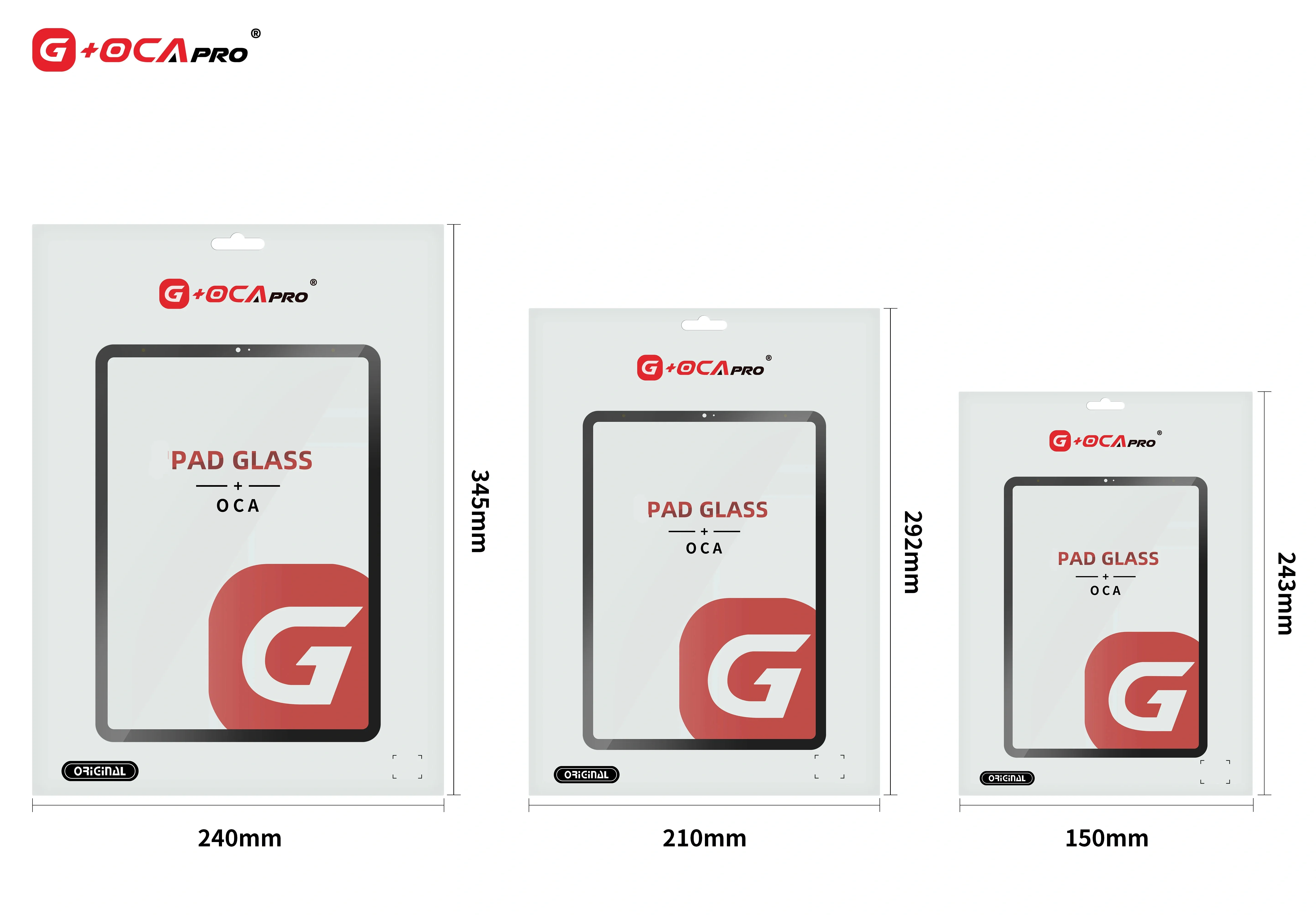 G+OCA-Pro Front Glass With OCA No Home Button For Pad 2-10 Mini1/2/3/4/5/6 Air 2/3/4/5/11/13 Pro 9.7/10.5/11 Inch LCD Repair image 2
