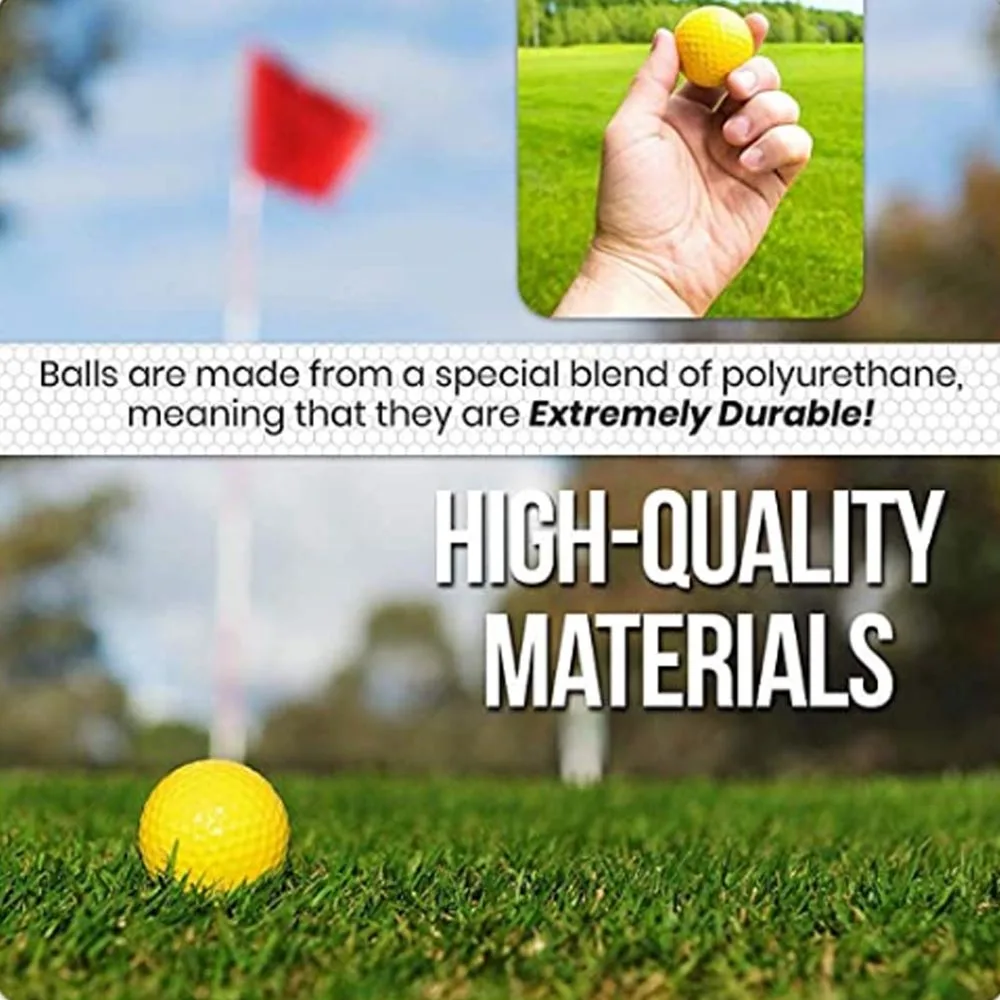 30Pcs Golf Balls with 1Pcs Golf Ball Bag Pouch Drawstring Closure PE Plastic Toy Ball Home Golf Practice Ball Beginner mix color